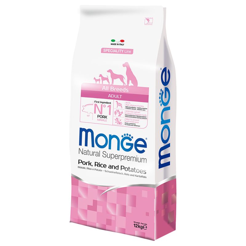 Monge Natural Superpremium Adult Maiale Riso e Patate 12kg - Crocchette Cane Monge Natural Superpremium Adult Maiale Riso e Patate 12kg - Crocchette Cane